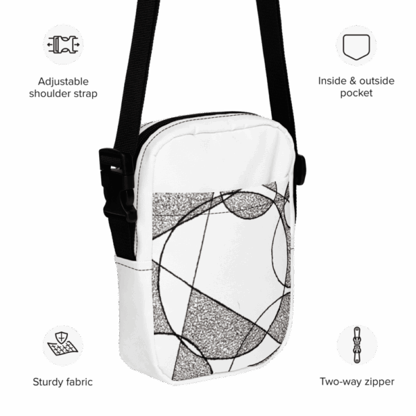 Urban Flow – vízálló crossbody táska geometrikus grafikával - Image 5