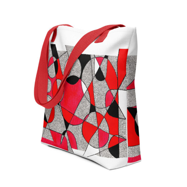Red Geometry – design shopper női vászontáska - Image 2