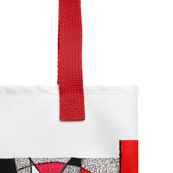 Red Geometry – design shopper női vászontáska - Image 8