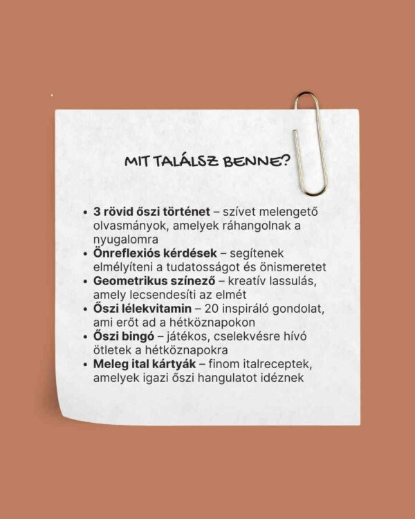 Őszi CozyPack kreatív csomag – öngondoskodás és tudatosság digitális formában